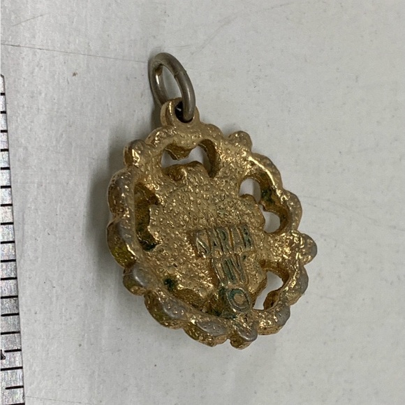 1973 Angel Pink Sarah Coventry Necklace Pendant - Hearts Go Bostonian Starburst - Picture 3 of 4